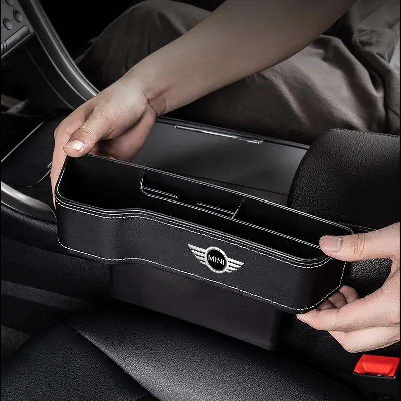 Autositz-Spalt-Aufbewahrungsbox Sitzspalt-Schlitz-Tasche Fänger Organizer für BMW MINI WORKS One Cooper JCW R60 R59 R58 R57 R56 R55