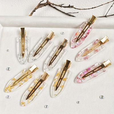 New Korean-style Gold Foil Hairpin - Versatile Acetate Acrylic Leaf Clip