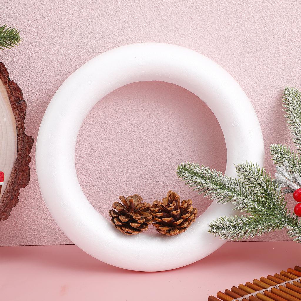30Pcs Circular Ring DIY Foam Wreath Craft Materials White Foam Ring Decorative Supplies for Handcrafted Wedding Party