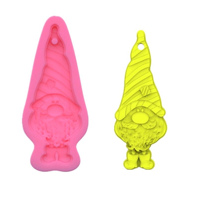 DIY Santa Claus Little Dwarf Silicone Epoxy Mold DIY Keychain Pendant Jewelry Crafting Mould for Christmas Love Gift