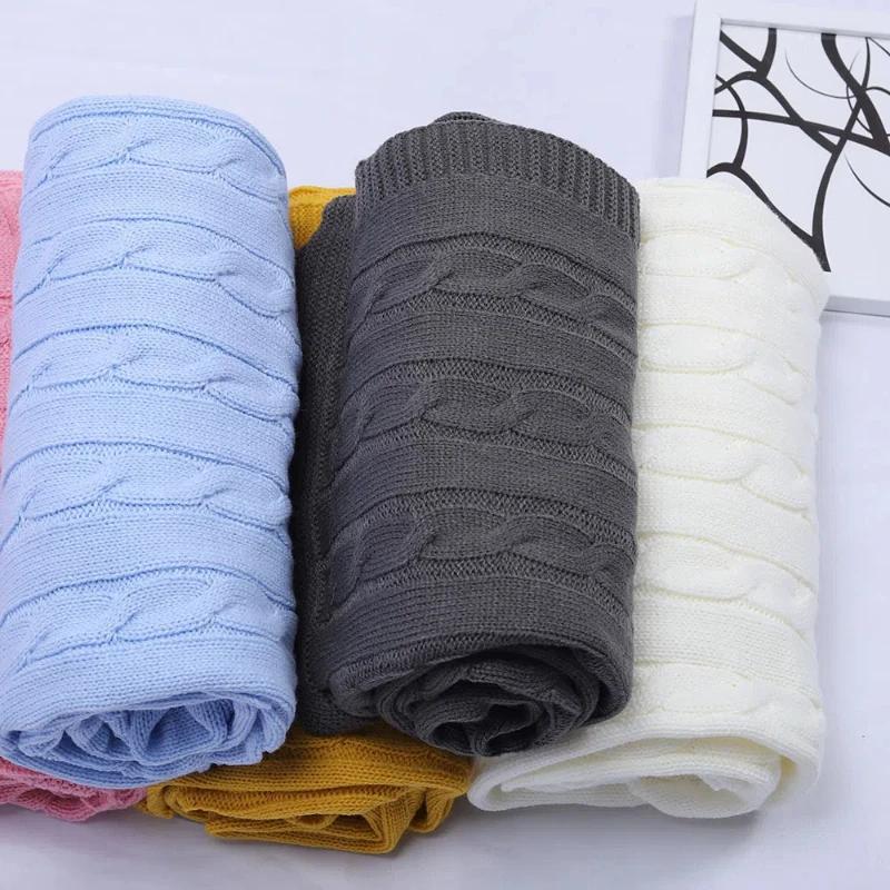 Personality Hu Baby Knitted Fried Dough Twists Blanket Wrap Newborn Swaddling Blanket Spring Summer Baby Blanket Cart Blanket