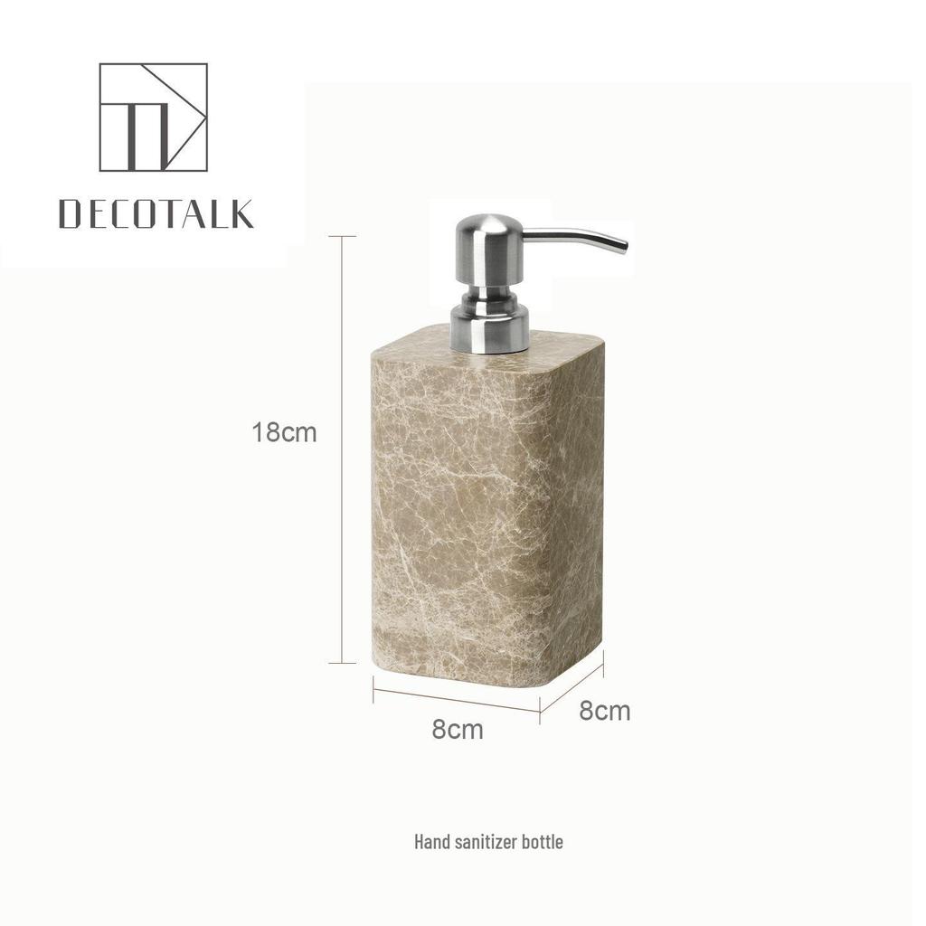 DecoTalk Wabi-Sabi Marble Bathroom Set: Matte Washbasin, Aroma Diffuser, Tissue Box