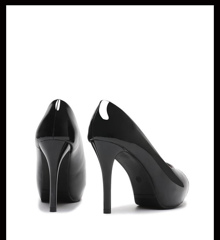 Women's High Heel Stiletto Peep Toe Platform Patent Leather Nightclub Shoes