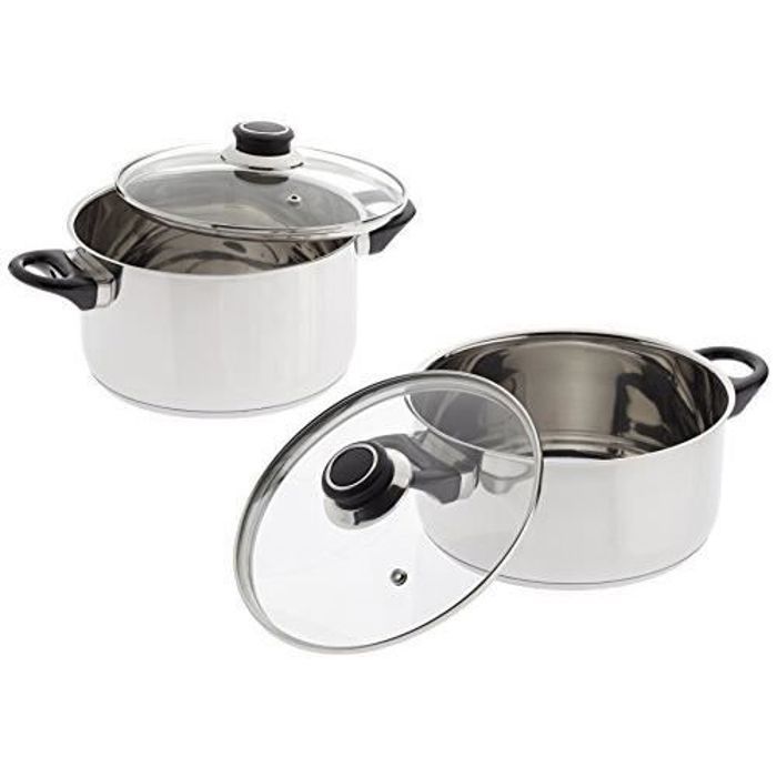 Batterie de cuisine - krüger - apollo - 9 pièces - acier affiné - compatible induction