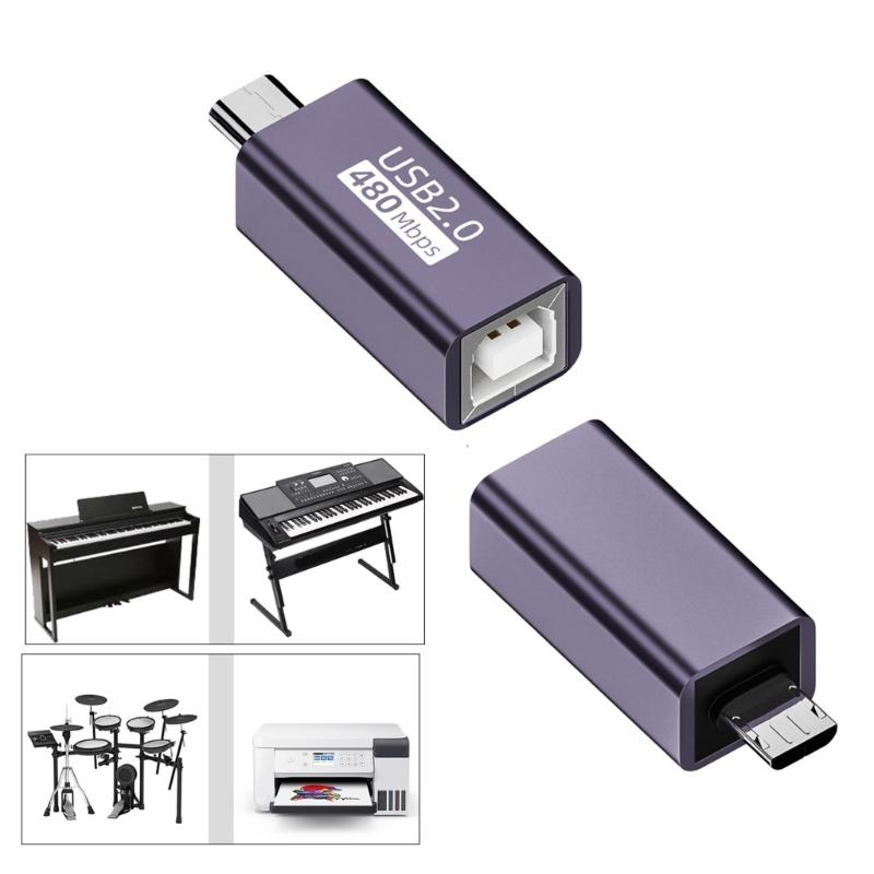 USB B Female Series Converters Adapters for Electronic Keyboards, Piano, Drum, Printers,Scanner Support Data Transmission