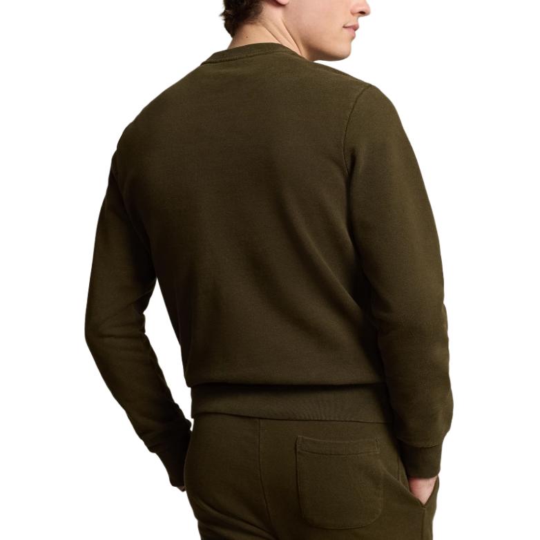 Polo Ralph Lauren FW24 Solid Logo Embroidered Crew Neck Long Sleeve Sweatshirt Men Sweatshirt Deep-Loden-Green MNPOKNI16823961-300