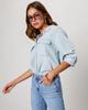 Simple Versatile White Denim Long Sleeve Casual Shirt for Women