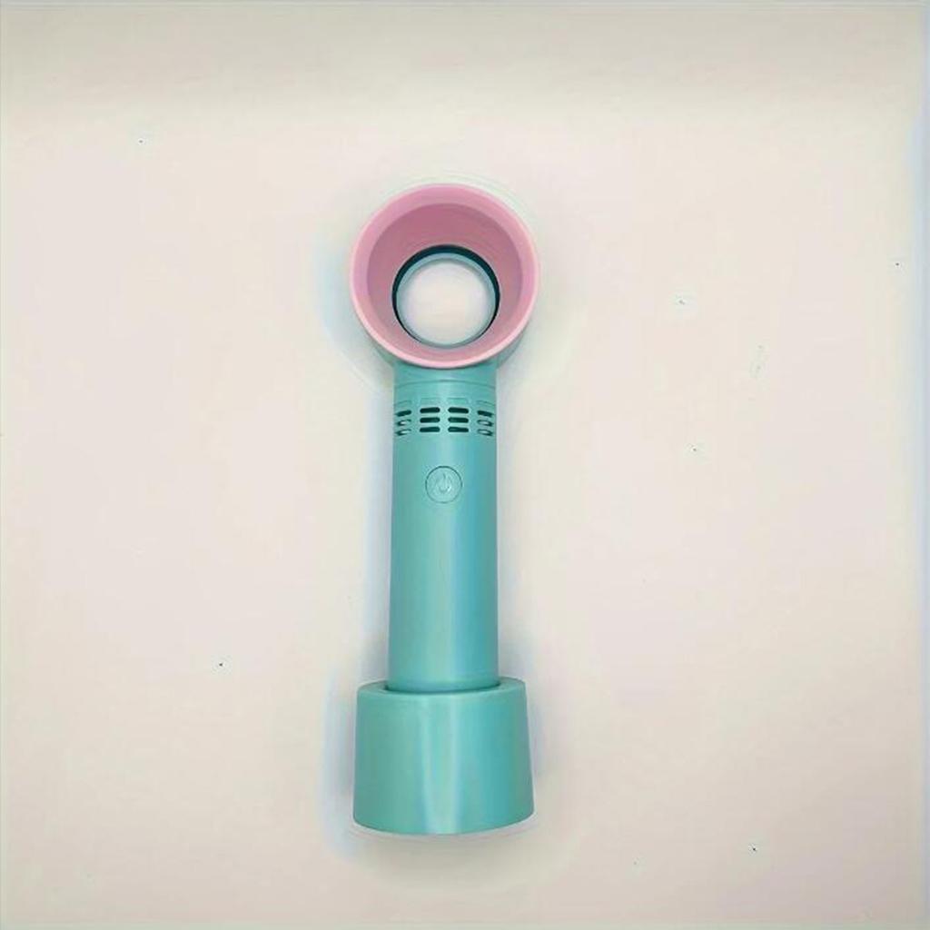 1PC USB Rechargeable Bladeless Handheld Fan, Portable Mini Desktop Fan, with Three Speeds, Suitable for Travel, Officeroom Use.