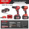 Delixi Brushless Handheld Lithium Battery Drill and Electric Screwdriver with Impact and Rechargeable Features for High-Power Household Use.