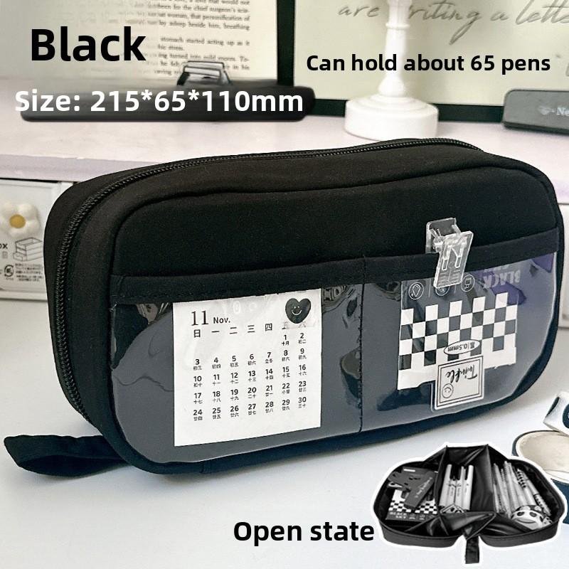 

Набор пеналов-книжек с рисунком вулкана большой вместимости - Многослойная сумка для хранения для студентов, Сумка для сортировки школьных и офисных канцелярских принадлежностей чёрный