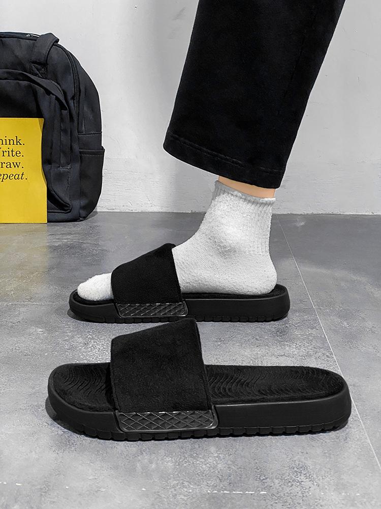 Men's Retro Plush Cotton Slippers - Casual, Comfortable, Versatile, and Perfect for Home or Outdoor Use.