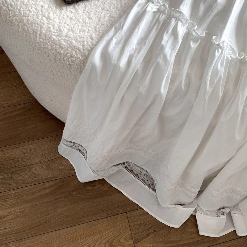 Women's Summer 2025 High-Waist A-Line Lace Patchwork Skirt