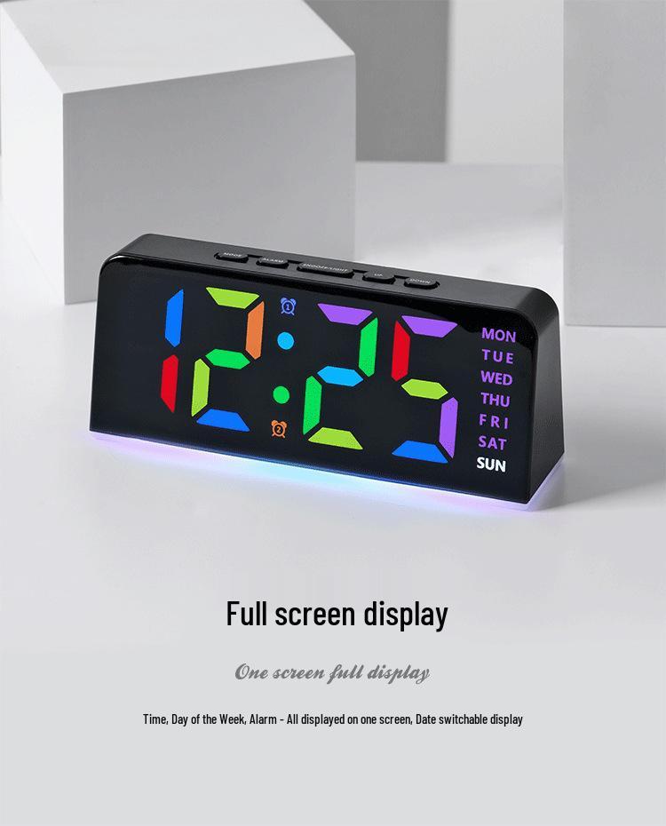 RGB Multi-functional Night Light Desk Clock with Alarm - Model GH0739R