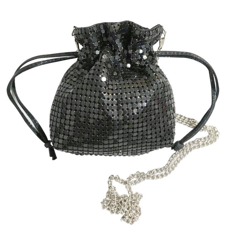 

сумка-кошелек с пайетками маленькая сумка женская сумка-ведро с пайетками мини-сумка с цепочкой для смены наплечного мешка чёрный