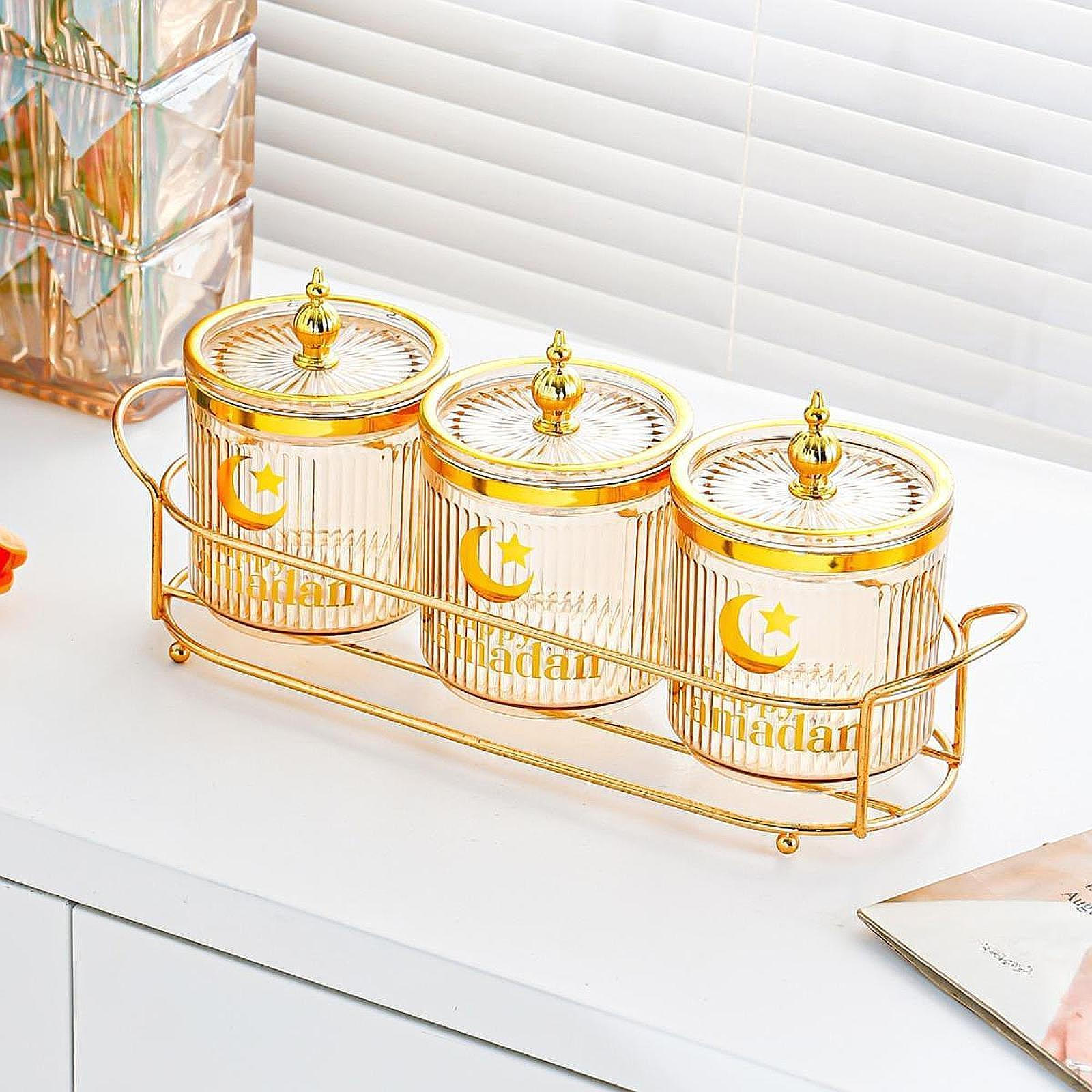 

Декоративные разделенные банки для орехов с подносом, свадебный декор, банки для специй на кухне, контейнер для хранения продуктов Amber