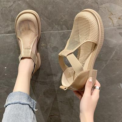 Fashion 2024 New Women's Sandals Summer Designer Songgao Shoes Leisure Closed Toe Sandals Breathable Mesh Women's Sandals Flat Shoes