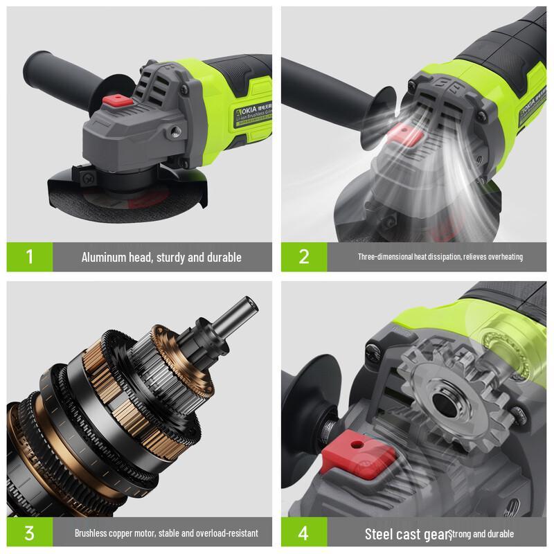AOKIA 21V Cordless Brushless Angle Grinder CN plug (adapter included)