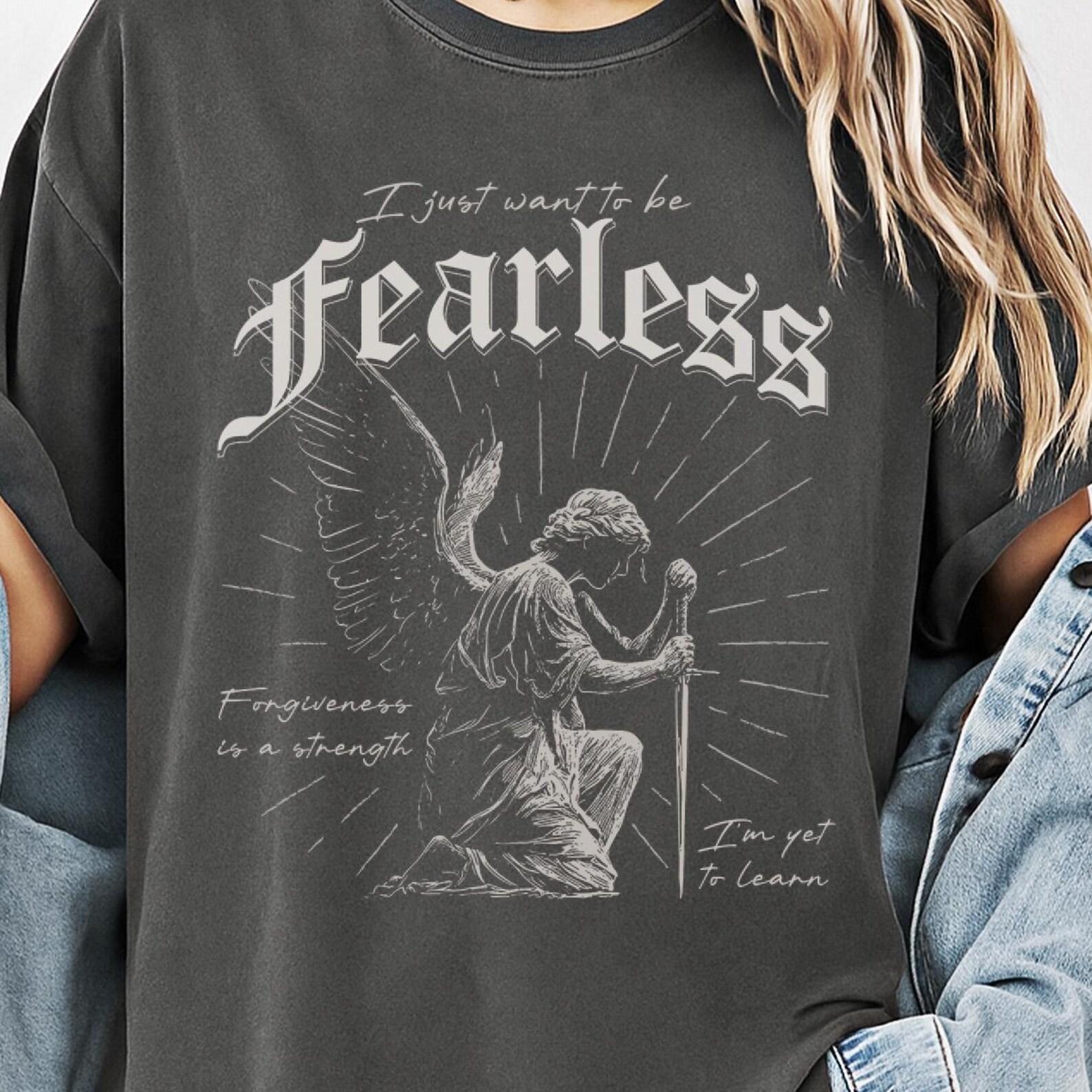 Fearless Gothic Metal Shirt, Comfort Colors, Angel, Gift, Gothic Clothing, Distressed Graphic Tee 2XL