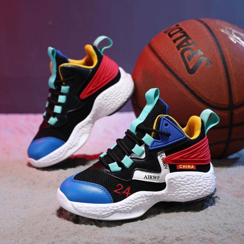 Children's basketball shoes spring and summer breathable light sports shoes friction sound boys student training shoes girls shoes