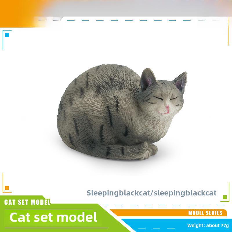 Set Jucării Pisoi Alb-Negru pentru Copii - Ornamente Model Pisică Rurală Chineză