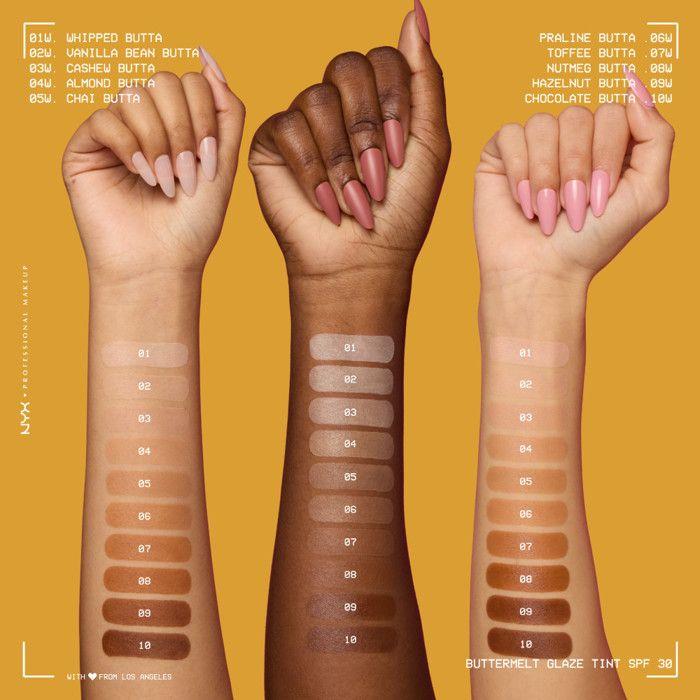 NYX Professional Makeup Buttermelt Glaze Tint, Foundation LSF30 bis zu 12h Halt, Whipped Butta