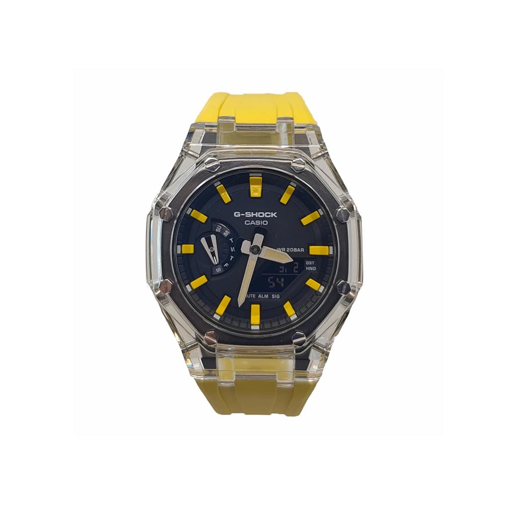 CASIO Men Liquid Crystal,Analog Dual Display Series Black Watch GA-2100-1A1(Watch3--)