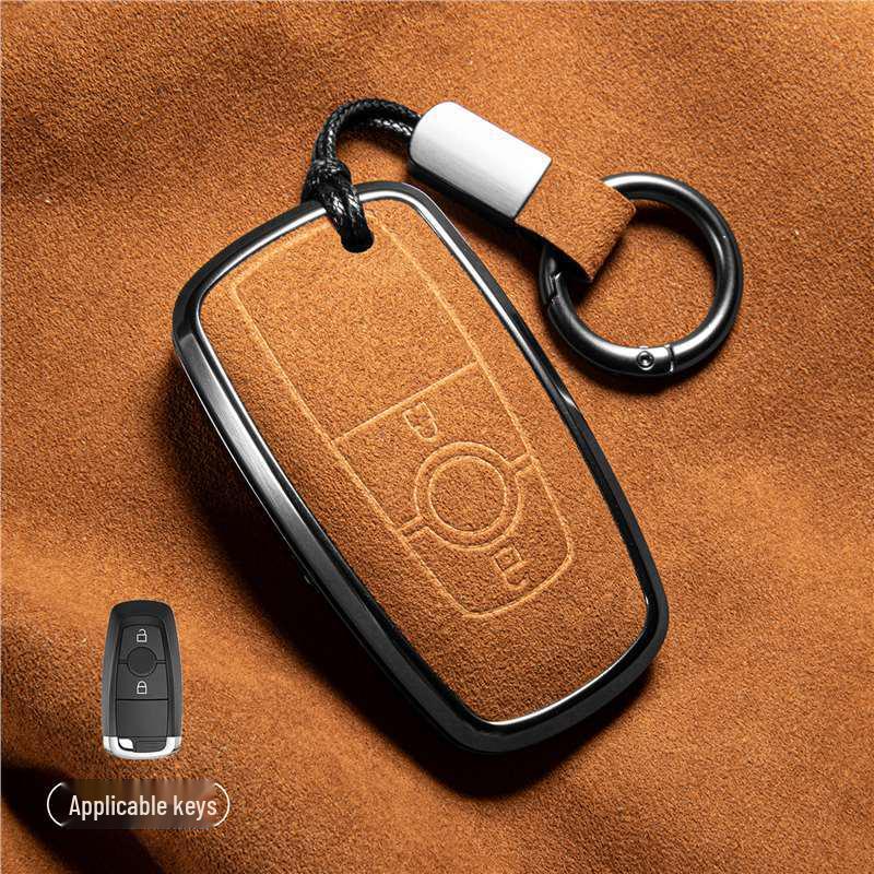Luxury Suede Key Covers for Ford Explorer ST, Escape, Edge, 4WD, Mondeo, and EVOS