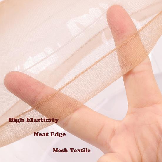 1 Pair Wig Hat Stretchy Invisible Breathable Sheer Natural Nude Ultra-thin Women Lace Front Wig Synthetic Hair Net Stocking
