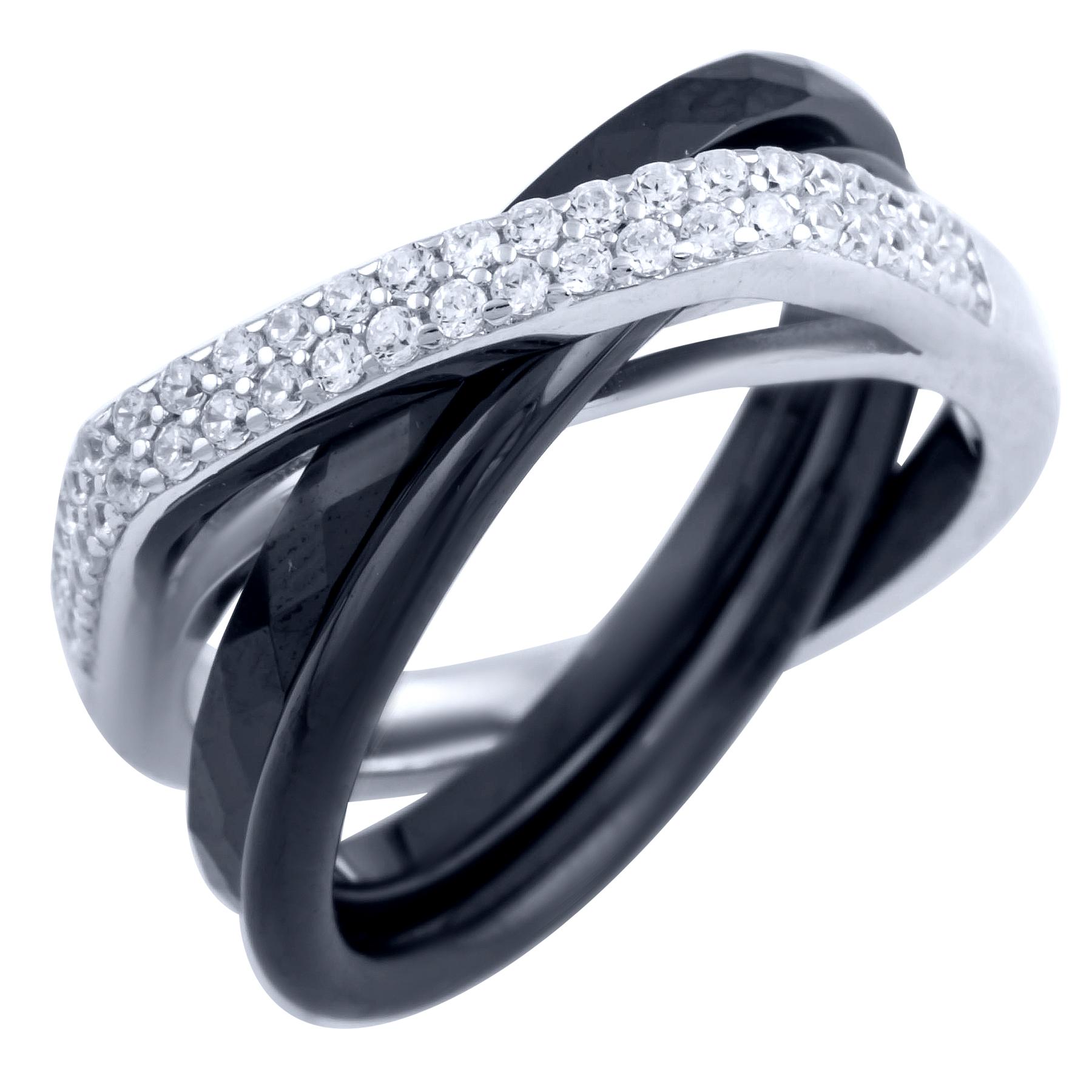 

Срібна каблучка з керамікою (1903988) 6.03 гр. 925 проби 19