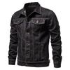 Autumn Men Solid Denim Jackets Fashion Motorcycle Vintage Jeans Jackets Hommes Slim Fit Cotton Casual Black Blue Coats
