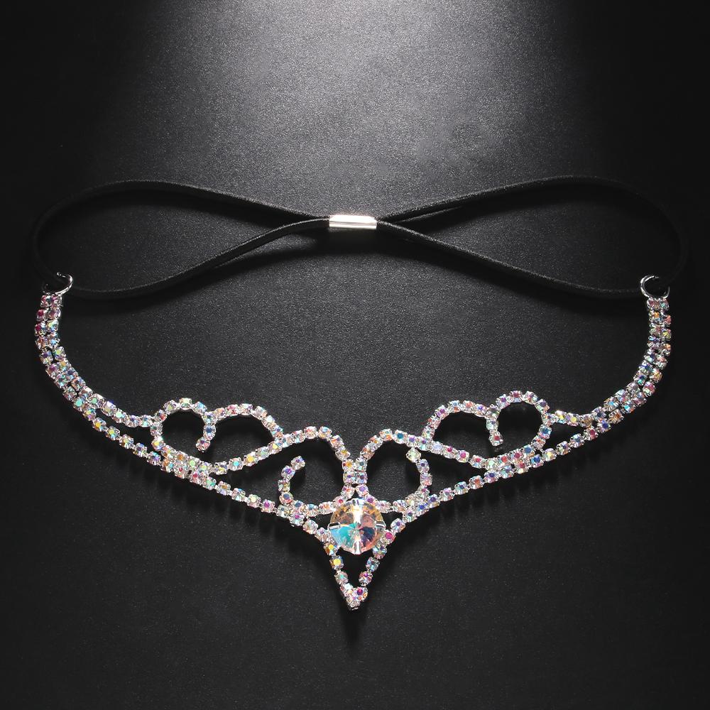 Stonefans AB Стразы V-образная Цепочка на Лоб Повязка на Голову Украшение для Волос для Женщин Вечеринка Хрустальная Повязка на Голову Диадема Свадебные Аксессуары