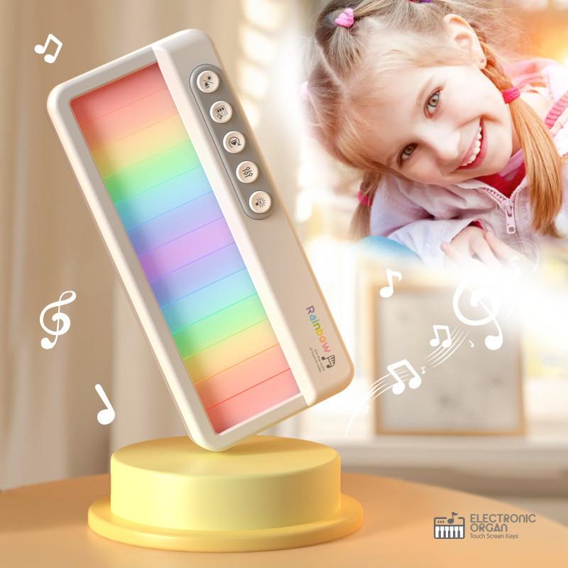 Multifunctional Children's Electronic Piano With Rainbow Lights Colorful Music Box For Babies