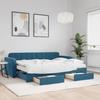 VidaXL Daybed with Trundle and Drawers Blue 80x200 Cm Velvet 3196993
