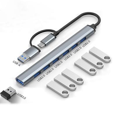 High Speed 2-in-1 USB 3.0 Expander Aluminium Alloy Docking Station Universal OTG Adapter  Laptop PC