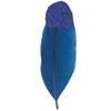 Feathers - ARTEMIO - 6 Blue Feathers with Glittery Purple Tip - 11x3.5cm - Set of 6 - Creative Decoration