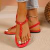 Fashion Rhinestone Decor Women Beach Shoes Women's Solid Color Thong Sandals Elastic Ankle Strap Lightweight Soft Sole Glitter Shoes