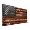 Espositore per Monete Sfida Bandiera Americana 7 File Supporto in Legno per Monete Scaffale per Montaggio a Parete Decorazione da Appendere Espositore Commemorativo