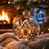Kleine kerstcadeaus Transparante kerstballen, Acryl hangdecoratie met peperkoekhuisje Feestelijke huisaccenten Rendier Kerstman Boom Binnen