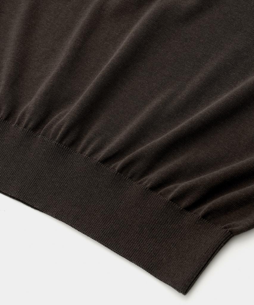 ANOTHER OFFICE Current Silk V-Neck Knit (Pewter)