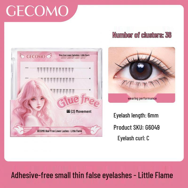Handy Series: GECOMO Glue-Free Natural False Eyelash Clusters - Easy Two-Step Upper & Lower Lashes for a Lively Look