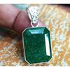 925 Sterling Silver 44 Ct Natural Green Emerald CERTIFIED Emerald Gems Pendant NS-554