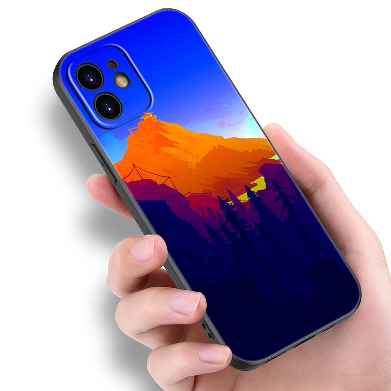 Deep Forest Firewatch Phone Case For Apple iPhone 14 13 12 Mini 11 Pro Max 7 8 XR X XS 7 8 Plus SE 2020 2022 Black Cover
