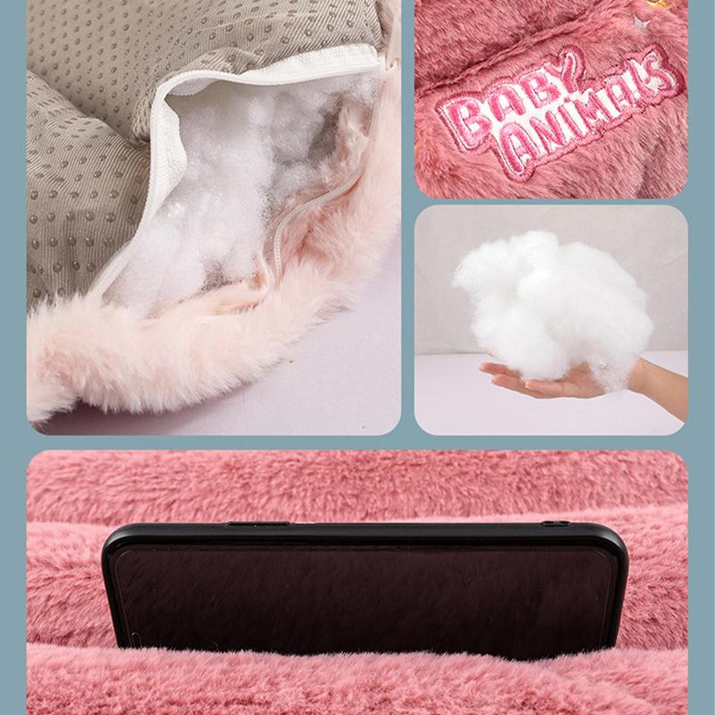 For  Auto Plush Car Seat Cushion Set Cartoon Front Warm Seat Cushion Set Comfort Seat Protector Pad Winter Protector For Truck
