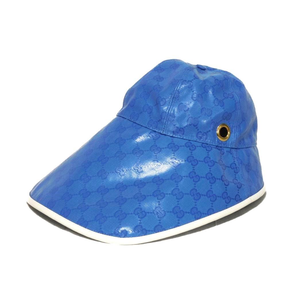 Used Adidas GG Crystal Bucket Hat 9539 724628 3HANY 4377 7919 Double G Trefoil Logo M 22.4" Blue Unisex from Japan