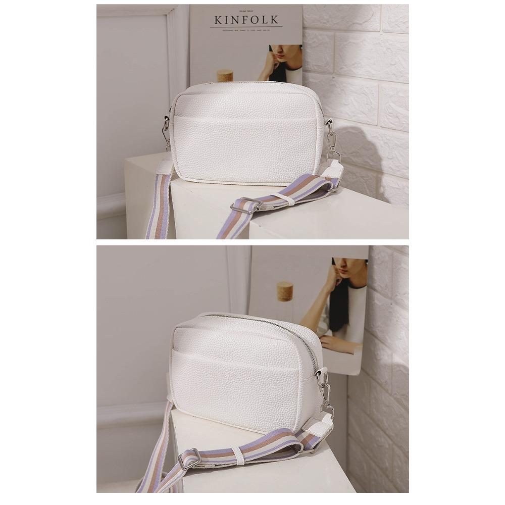 New Women's Solid Color PU Crossbody Bag Fashion Small Shoulder Square Bag
