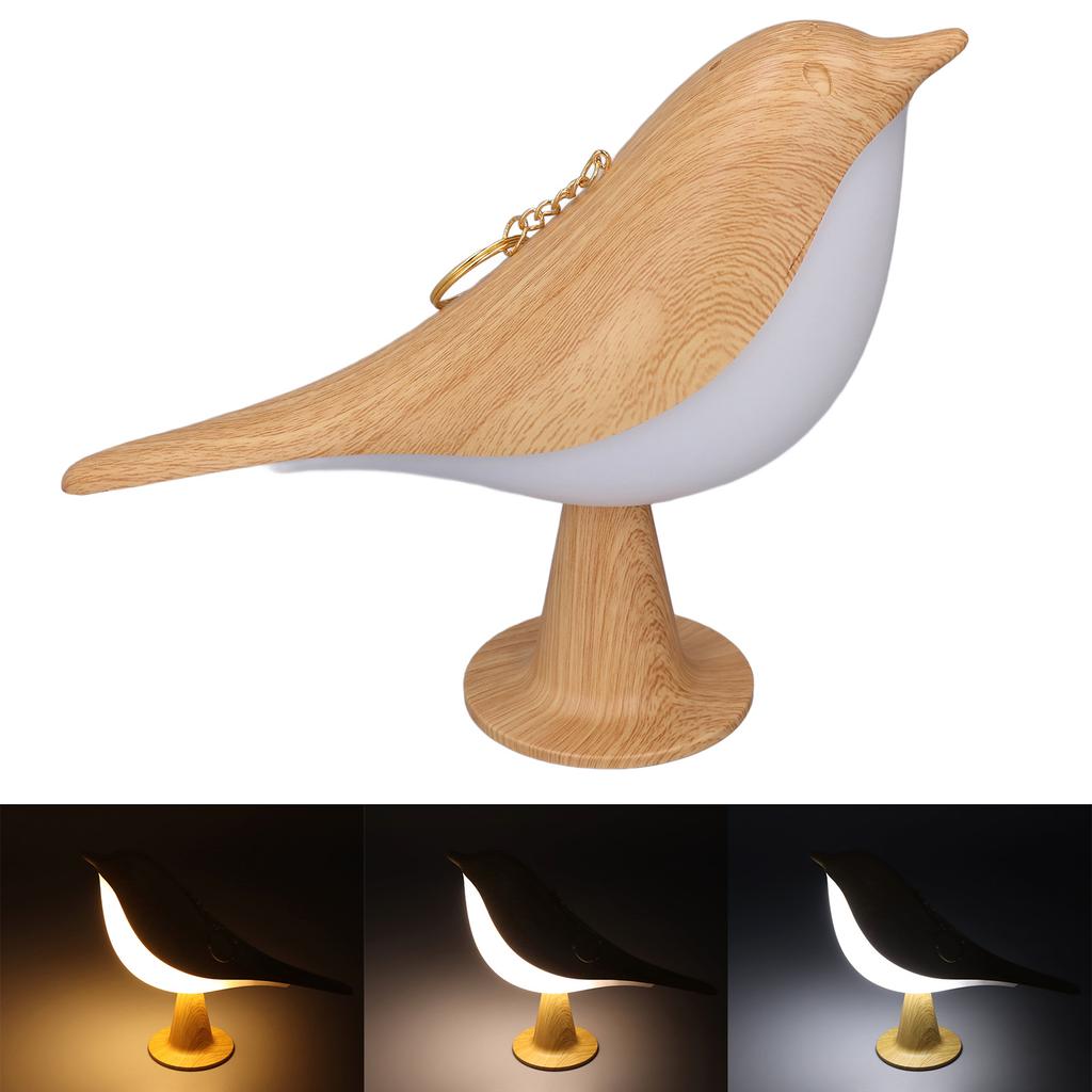 Small Bird Table Lamp Touch Control 3 Color Mode Dimmable USB Rechargeable Cordless Desk Light for B