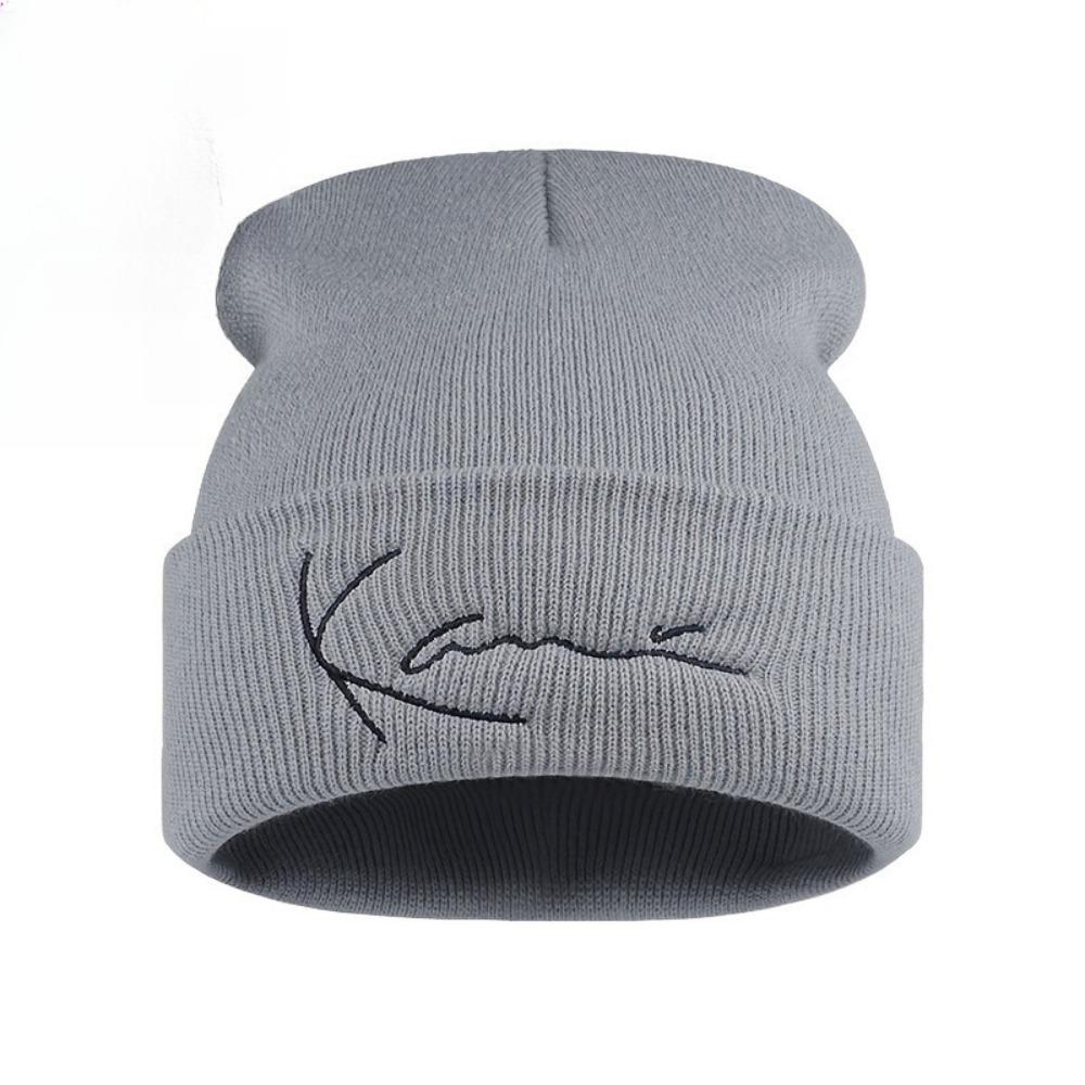 

Ear Protection Knitted Beanies Keep Warm Female Beanie Caps High Quality Knit Hat for Woman/Men сірий