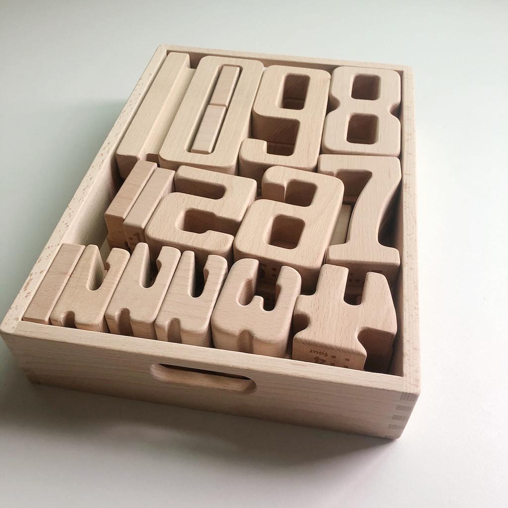 Piece Wooden 32 Digital Building Block Set Children Early Toys Education