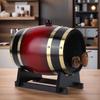 3L Household Wooden Barrels with Bracket Wine Storage Containers Large Capacity Vintage Beer Brewing Tools for Family Gatherings
