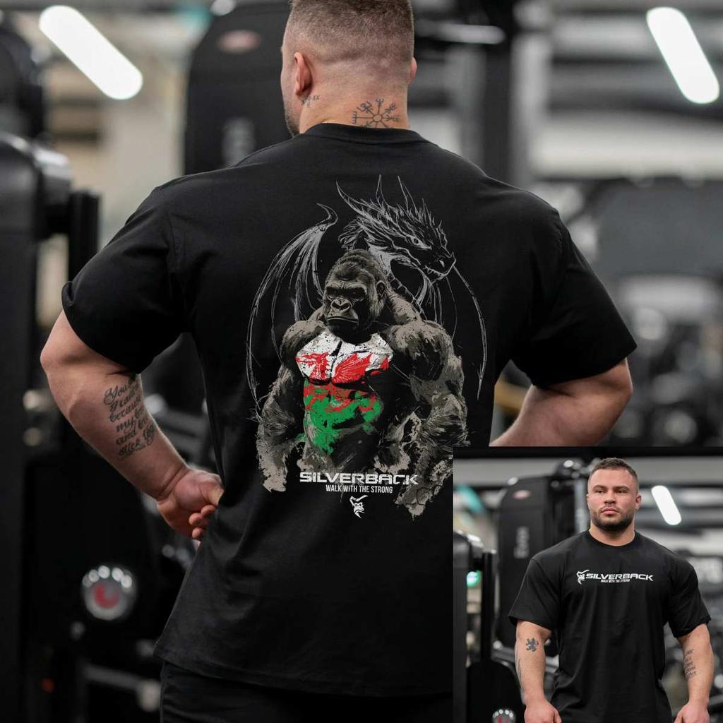 Tricou de antrenament Silverback Fitness Gym Casual pentru bărbați și femei Brand de lux Top 2026 Nou Trend Logo Artistic Doodle